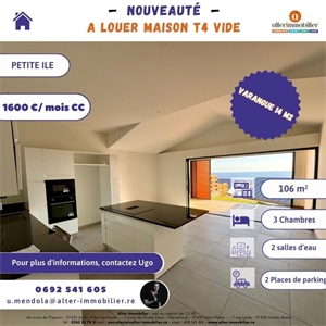 villa à la location -   97429  PETITE ILE, surface 106 m2 location villa - UBI435813347